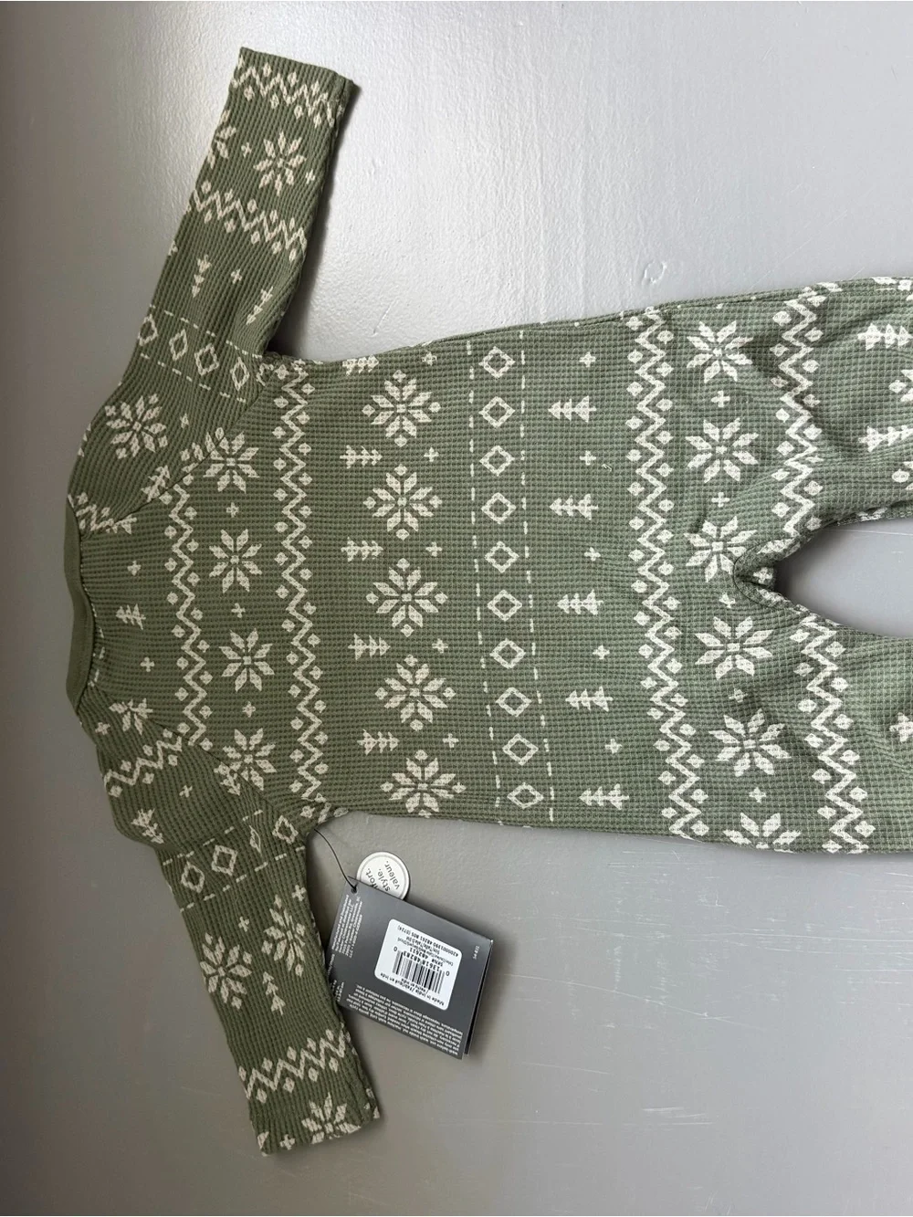 Olive Green Knit Holiday One-Piece Romper